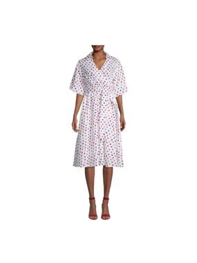 Tahari Floral Balloon Sleeve Midi Dress Size Large